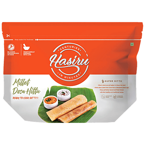 HASIRU Millet Dosa Batter - Healthy, Traditional Recipe, Nutritious, 1 kg Pouch