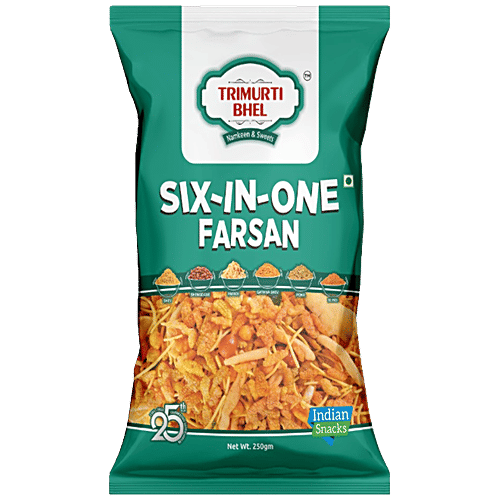 TRIMURTI BHEL Six-In-One Farsan - Indian Snack, Crunchy & Crispy Blend Of Textures, Flavours, 250 g