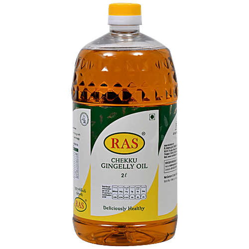 Ras Chekku Oil Chekku Gingelly/Sesame Oil - Argemone Oil Free, No Preservatives, For Cooking Use, 2 L  