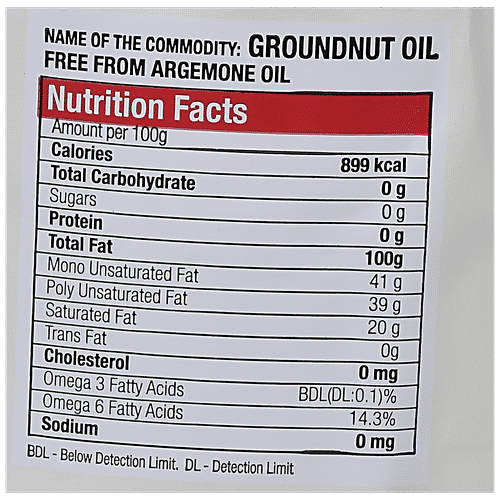 Ras Chekku Oil Chekku Groundnut Oil - Argemone Oil Free, No Preservatives, For Cooking Use, 2 L  