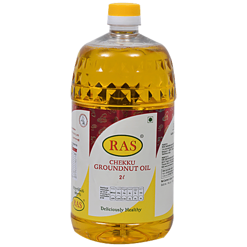 Ras Chekku Oil Chekku Groundnut Oil - Argemone Oil Free, No Preservatives, For Cooking Use, 2 L  