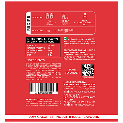 Buy Lazy Cocktails & Co. Bloody Mary NonAlcoholic Beverage Cocktail