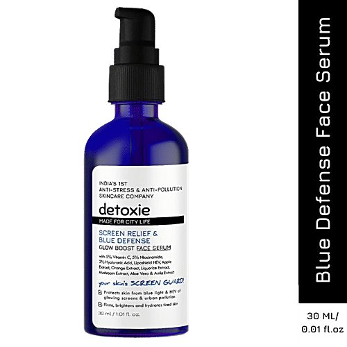 Detoxie Screen Relief & Blue Defense Face Serum - Glow Boost, Firms, Brightens, Hydrates, 30 ml  