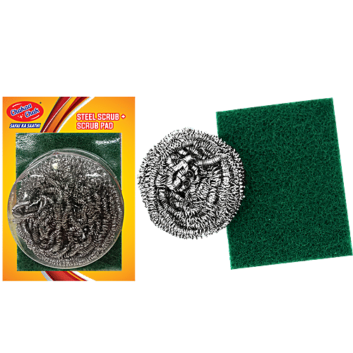 Buy Chakaa Chak Steel Scrubber & Scrub Pad Combo LongLasting