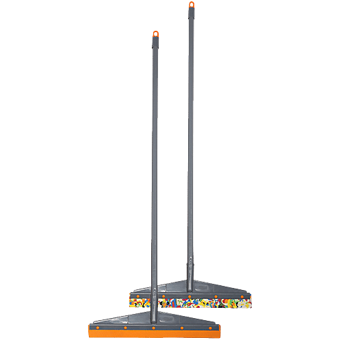 Chakaachak Eazo Squeegee - Plastic & Foam, Long Handle, Multicolour, 1 pc  