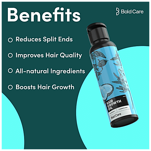 Bold Care Hair Growth Oil - With 5 Essential Oils, Reduces Split Ends, 100 ml  