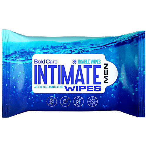 Bold Care Intimate Wipes - pH Balanced, Anti-Bacterial, No Parabens, Controls Odour & Allergies, 10 pcs Pack of 3