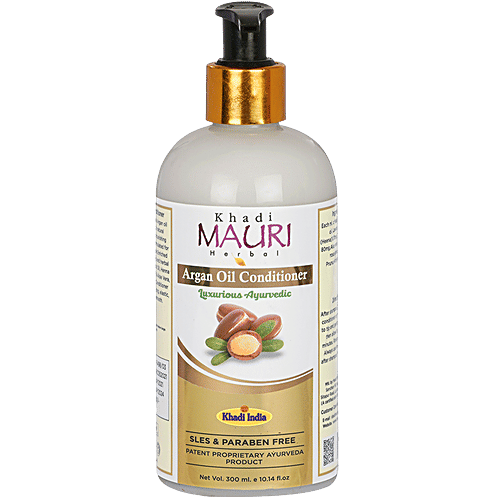 Khadi Mauri Argan Oil Conditioner - Hair Nourisher & Stimulator, SLES & Paraben Free, 300 ml  