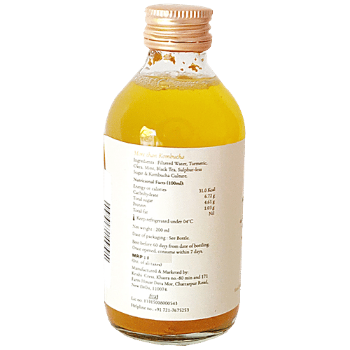 Krishi Cress Immunity Kombucha - Turmeric, Mint Okra, Handcrafted With Natural Ingredients, 200 ml Bottle 