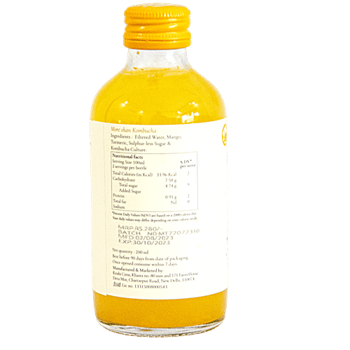 Krishi Cress Kombucha Mango Turmeric, 200 ml Bottle 
