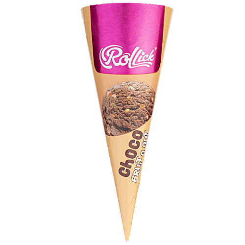 Buy Rollick Choco Fruit N Nut Cone Medium Fat Frozen Dessert Online
