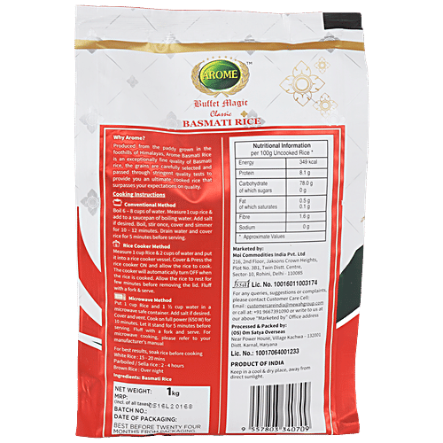 Buy Arome Buffet Magic Classic Basmati Rice Long & Fluffy, Slender