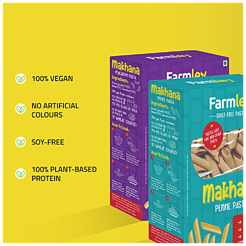 Farmley Makhana Macaroni & Penne Pasta Combo - Maida Free, Cholesterol-Free, Vegan, 400 g (Pack of 2) 