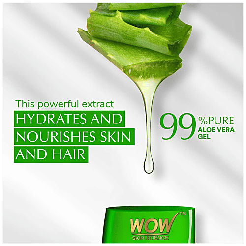 Wow Skin Science Aloe Vera Gel - Pure, Rejuvenating, For Skin & Hair, No Parabens, 250 ml
