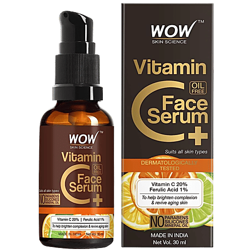 Wow Skin Science Vitamin C+ Face Serum - With 1% Ferulic Acid, Brightens Complexion, Anti-Ageing, 30 ml