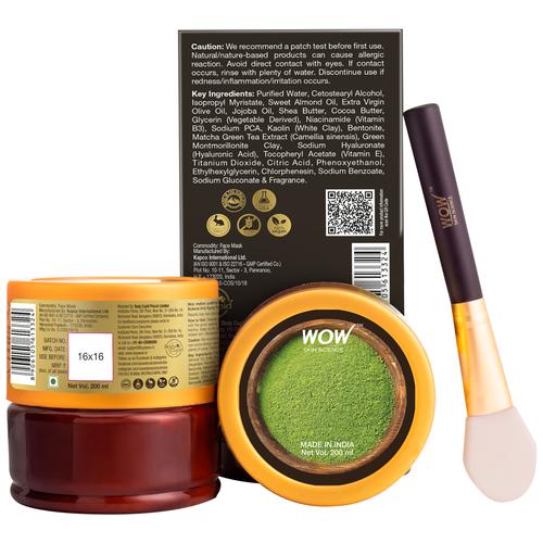 Wow Skin Science Anti-Aging Fuji Matcha Green Tea Clay Face Mask - Repairs Skin, No Parabens, 200 ml  