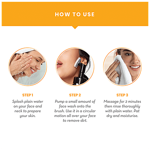 Wow Skin Science Vitamin C Foaming Face Wash Combo Pack- With Built-In Brush & Refill Pack, No Parabens, 350 ml  