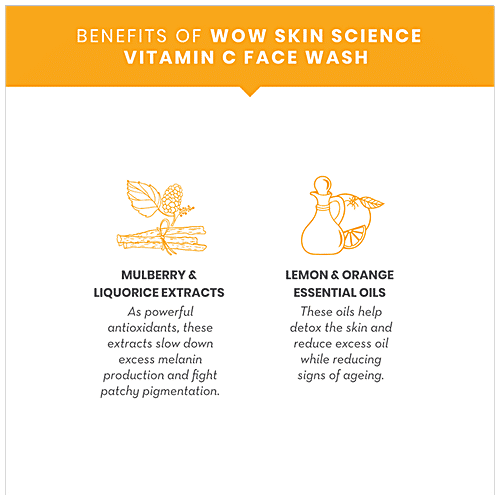 Wow Skin Science Vitamin C Foaming Face Wash Combo Pack- With Built-In Brush & Refill Pack, No Parabens, 350 ml  