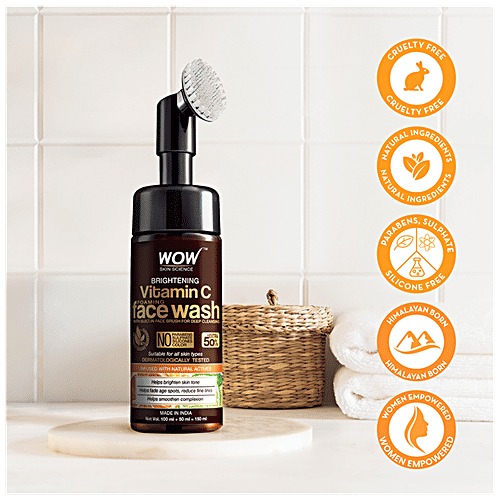 Buy Wow Skin Science Vitamin C Foaming Face Wash Combo Pack With Built