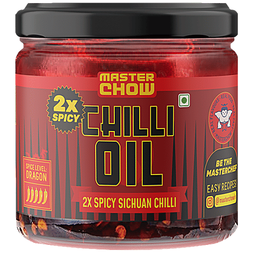 MasterChow Sichuan Chilli Oil - 2X Spicy, Spice Blend, Eat With Momos, Pizza & Noodles, 170 g  
