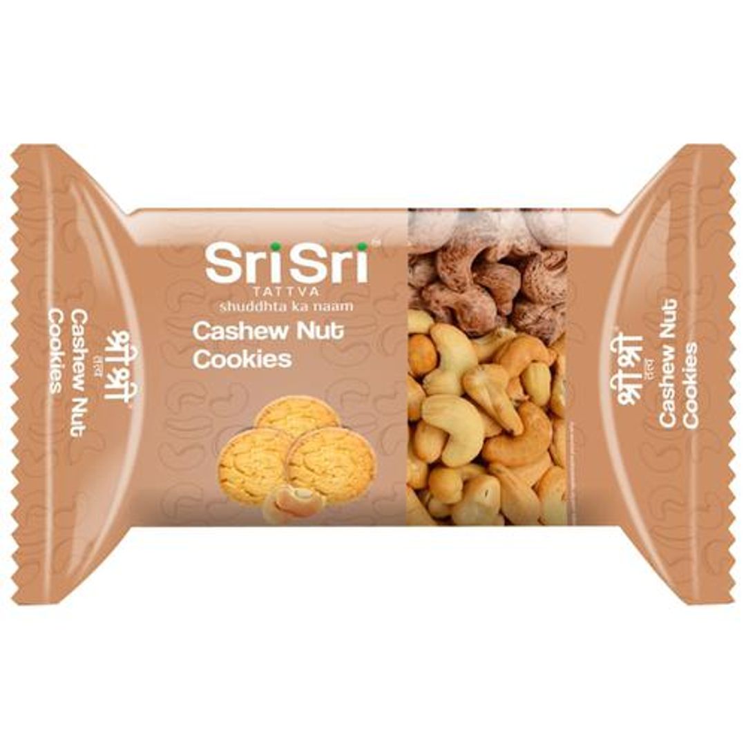 Sri Sri Tattva Cashew Nut Cookies - Teatime Snack, For Diet Conscious, 50 g 