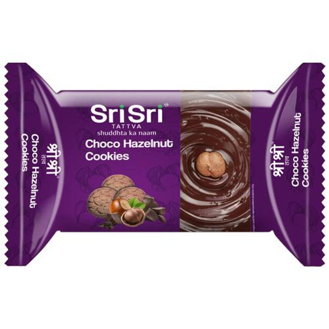 Sri Sri Tattva Choco Hazelnut Cookies - Teatime Snack, For Diet Conscious, 50 g 