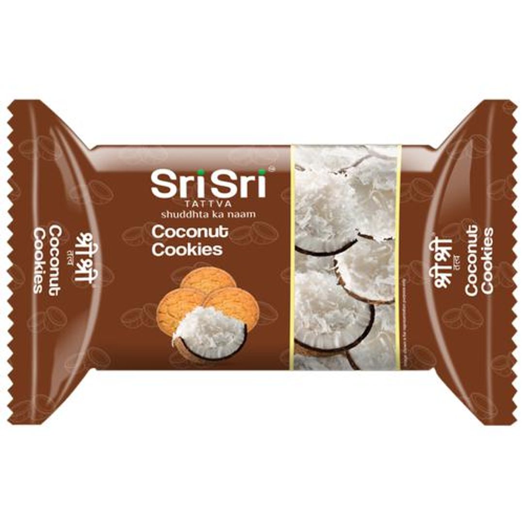 Sri Sri Tattva Coconut Cookies - Teatime Snack, For Diet Conscious, 50 g 