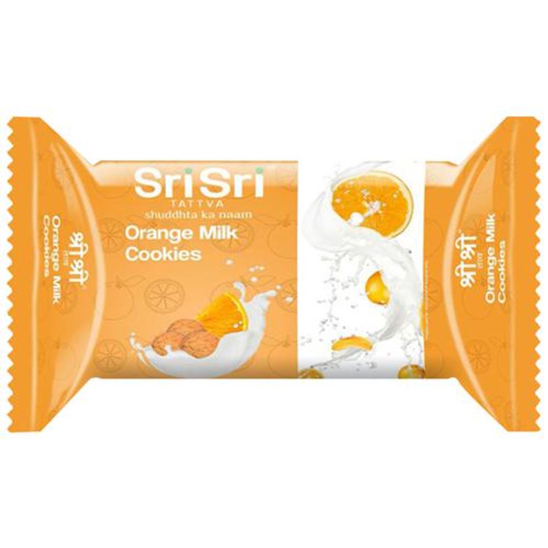 Sri Sri Tattva Orange Milk Cookies - Teatime Snack, Baked, 50 g 