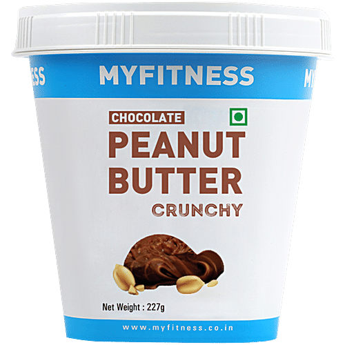 Myfitness Peanut Butter - Chocolate, Crunchy, Rich In Taste, Flavour, Creamy Texture, 227 g Tub High in Protein
 No Oil Separation
 Healthy & Tasty