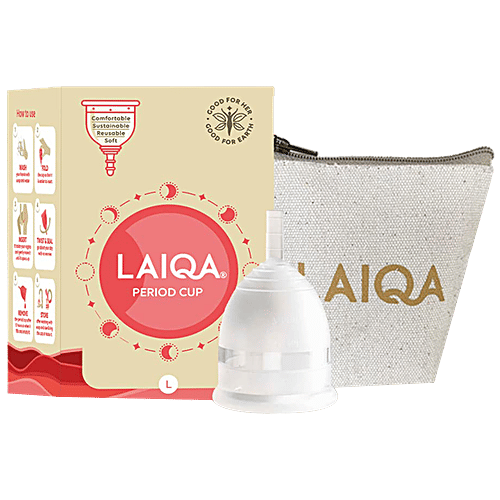 Buy LAIQA Menstrual Cup Large Size, With Storage Pouch, Ultra Soft