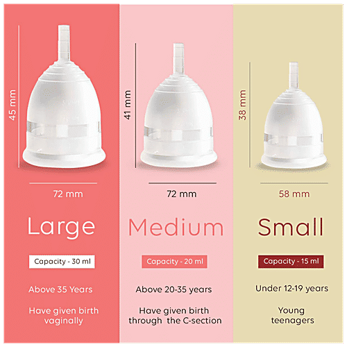Buy LAIQA Menstrual Cup Medium Size, With Storage Pouch, Ultra Soft