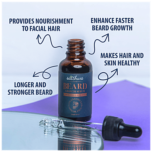 Buy Satthwa Beard Growth Serum All Natural With Redensyl, Keratin