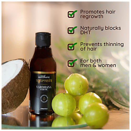 Buy Satthwa Vardhana Hair Oil Promotes Regrowth, Prevents Thinning