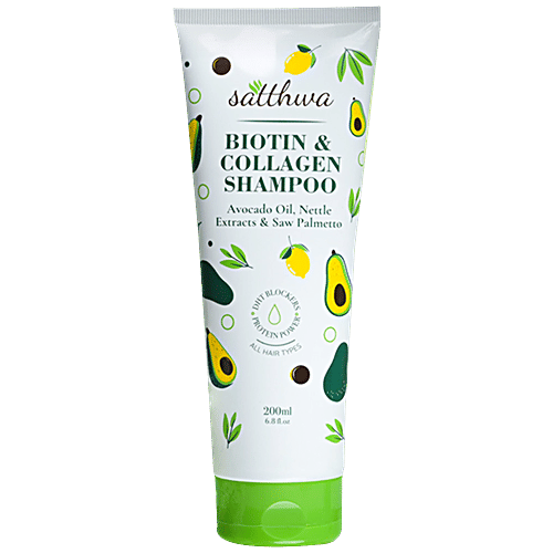 Satthwa Biotin & Collagen Shampoo - With DHT Blockers, Volumising, For Men & Women, 200 ml  