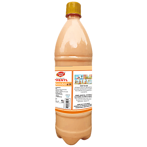 Klean & Shine Phenyl - Sandal Fragrance, Mulitpurpose Usage, Unique Formulation, Kills Germs, 1 L (Buy One Get One)