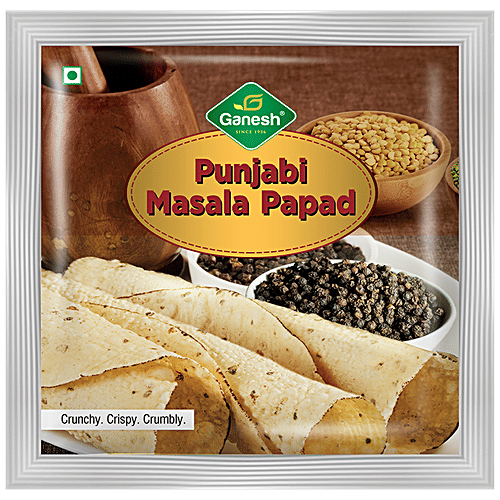 Ganesh Bikaneri Punjabi Masala Papad - 5", Crunchy, Crispy, Crumbly, 200 g Pouch 