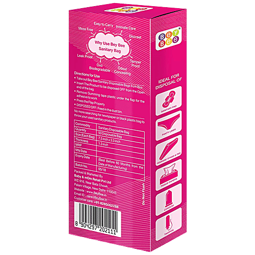 Buy BeyBee Sanitary Disposal Bags For Napkins, Tampons, Feminine