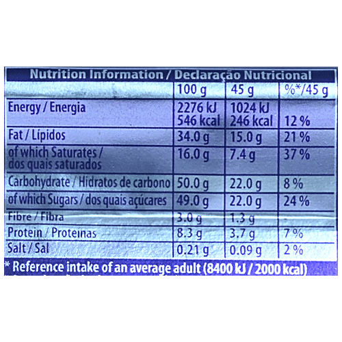 Cadbury Dairy Milk - Whole Nut, Imported, Rich Classic Taste, 45 g  