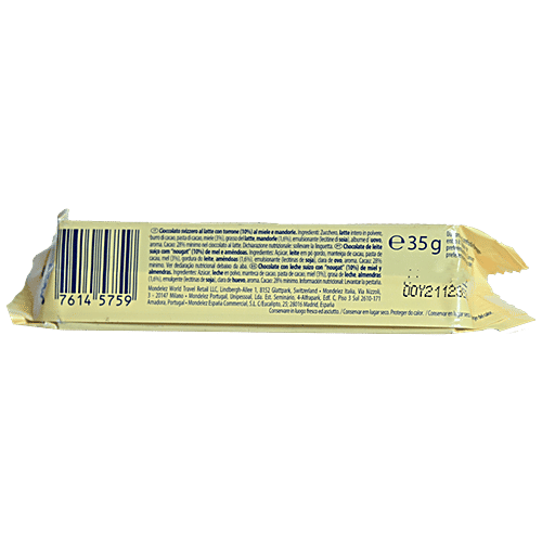 Toblerone Swiss Milk Chocolate Bar With Honey & Almond Nougat - Smooth, Creamy, Rich Flavour, 35 g  