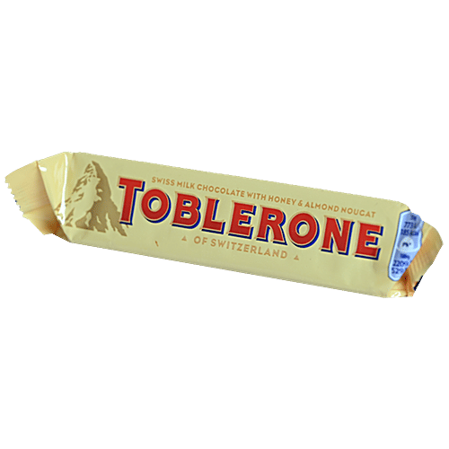 Toblerone Swiss Milk Chocolate Bar With Honey & Almond Nougat - Smooth, Creamy, Rich Flavour, 35 g  