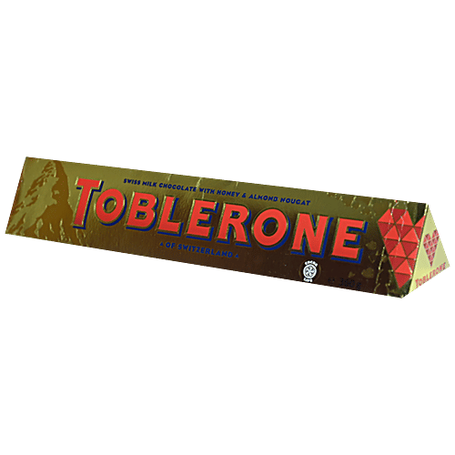 Toblerone Swiss Milk Chocolate With Honey & Almond Nougat - Messages, Smooth, Rich Flavour, 360 g  