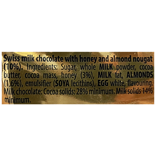 Toblerone Swiss Milk Chocolate With Honey & Almond Nougat - Tiny, Smooth, Rich Flavour, 120 g (15 pcs) 