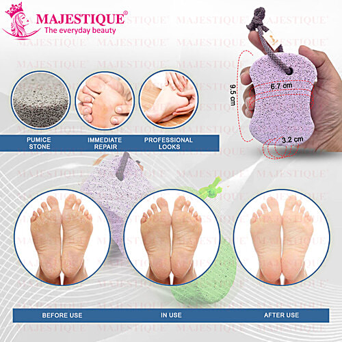 Majestique FN 328 Handy Grip Pumice Stone To Keep Feet Smooth & Soft, Removes Dead Skin, 1 pc Pouch 