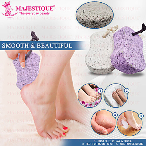 Majestique FN 328 Handy Grip Pumice Stone To Keep Feet Smooth & Soft, Removes Dead Skin, 1 pc Pouch 