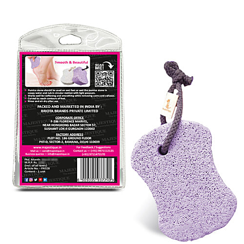 Majestique FN 328 Handy Grip Pumice Stone To Keep Feet Smooth & Soft, Removes Dead Skin, 1 pc Pouch 