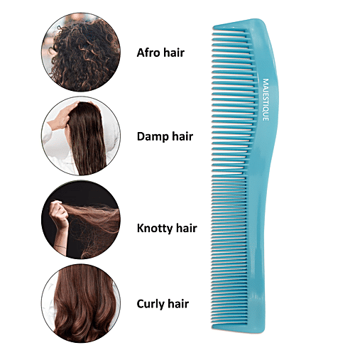 Buy MAJESTIQUE Long Handle Hair Comb Round Teeth, Strong, Gentle On