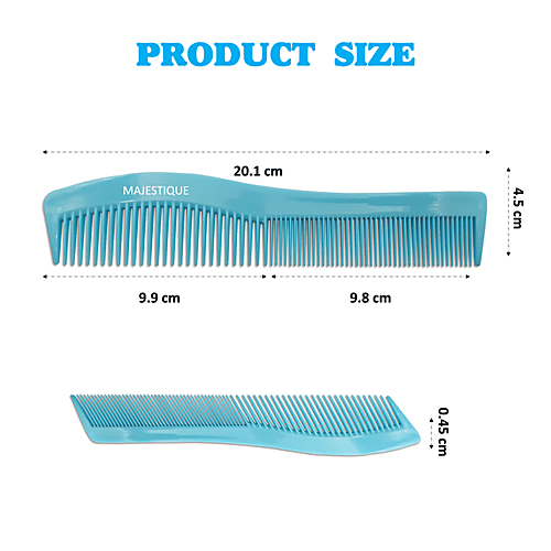 Buy MAJESTIQUE Long Handle Hair Comb Round Teeth, Strong, Gentle On