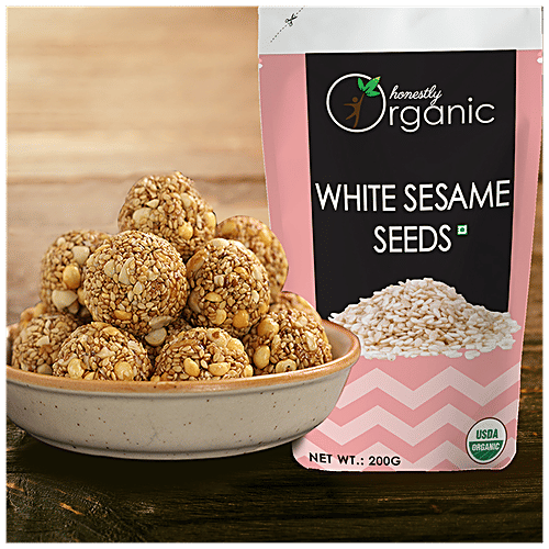 Buy Honestly Organic White Sesame Seeds Rich In Protein & Calcium