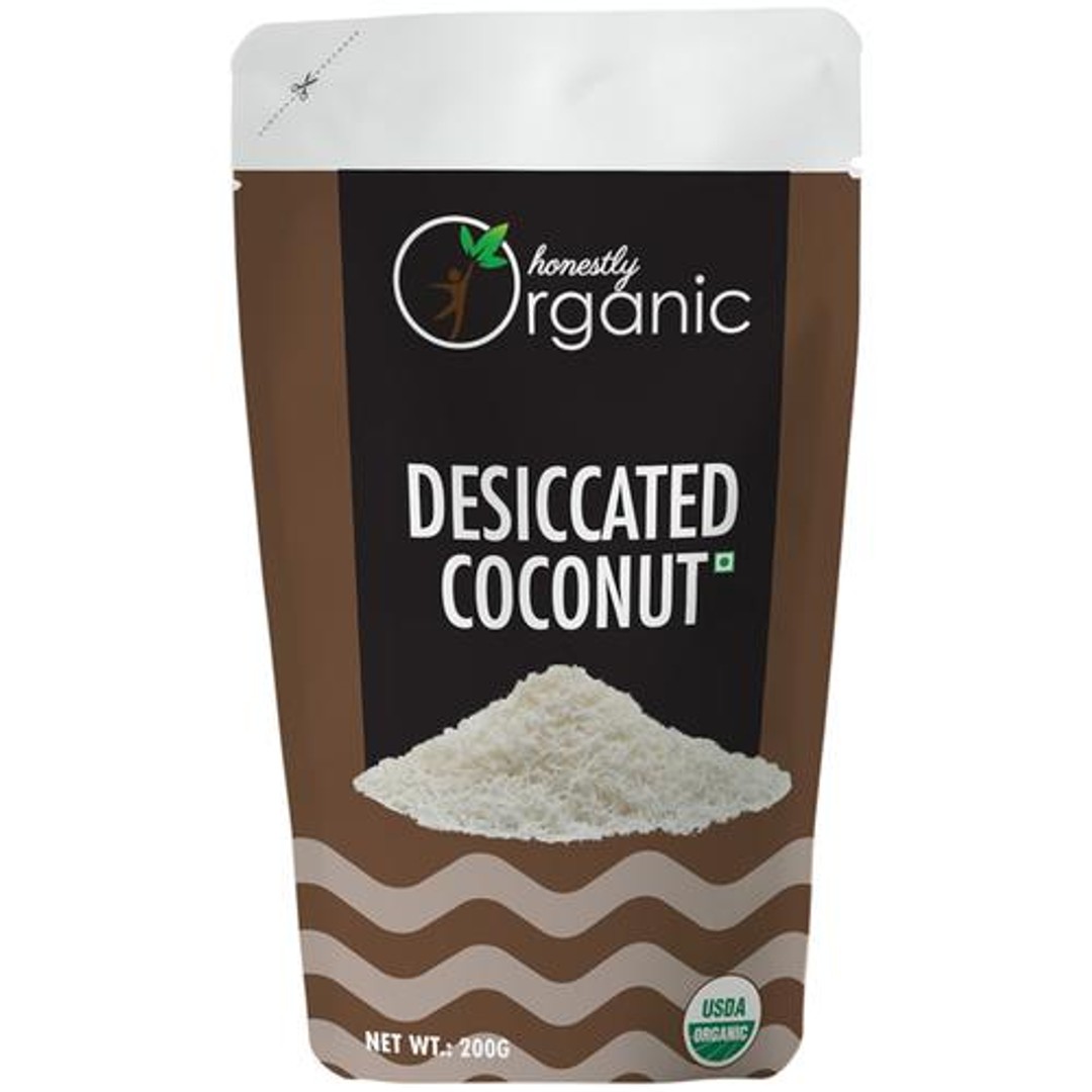 Buy Honestly Organic Desiccated Coconut Fresh, Rich In Fibre, Boosts
