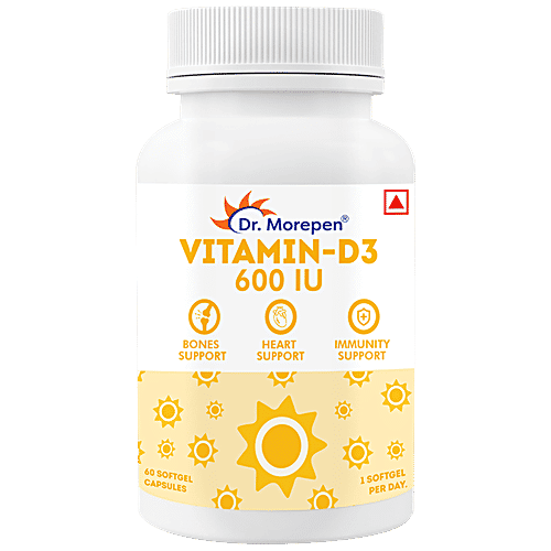 Buy Dr. Morepen Vitamin D3 Soft Gel Capsules 600 IU, Supports
